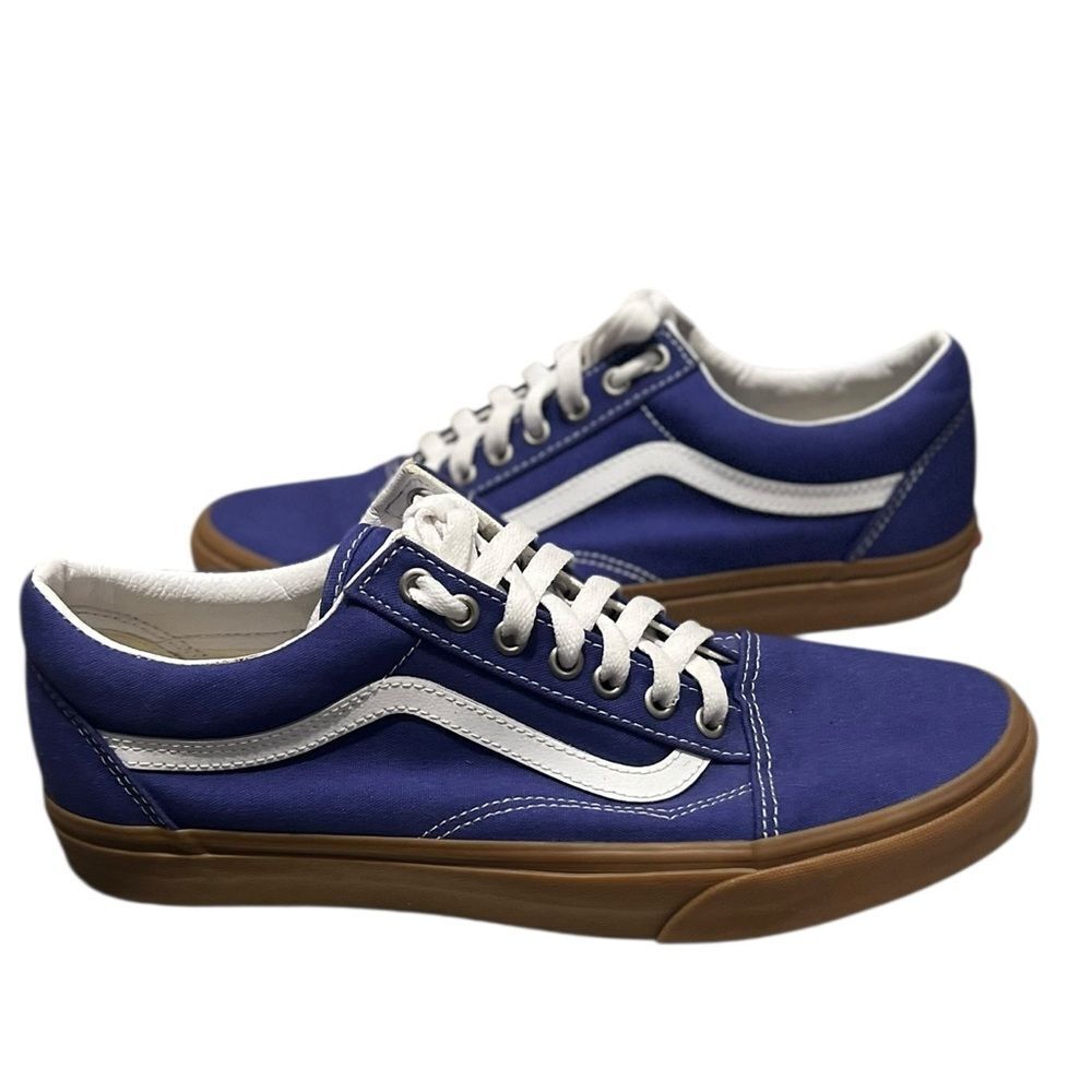 Vans Old Skool Blue White Canvas Gum Sole Skate Shoes Men’s 10.5 / Women’s 12